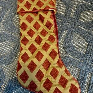 Red and Gold Diamond Pattern Stocking